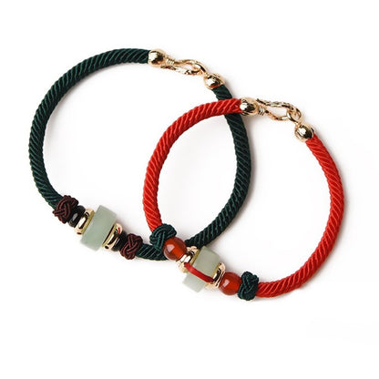 Lucky Energy Jade Braided String Bracelet