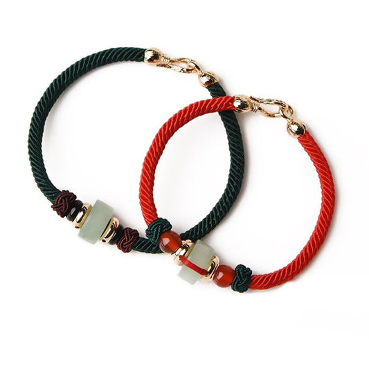 Lucky Energy Jade Braided String Bracelet