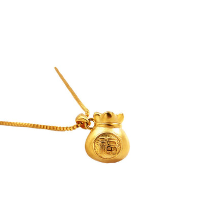 Lucky Money Bag Gold Necklace