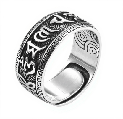 Buddhist Blessing Mantra Ring