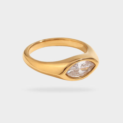 Marquise Gemstone Signet Ring