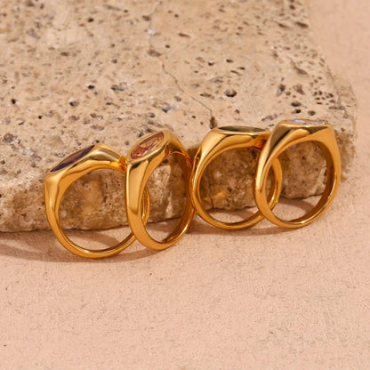 Marquise Gemstone Signet Ring