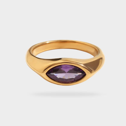 Marquise Gemstone Signet Ring