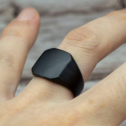 Matte Black Onyx Vikings Energy Ring