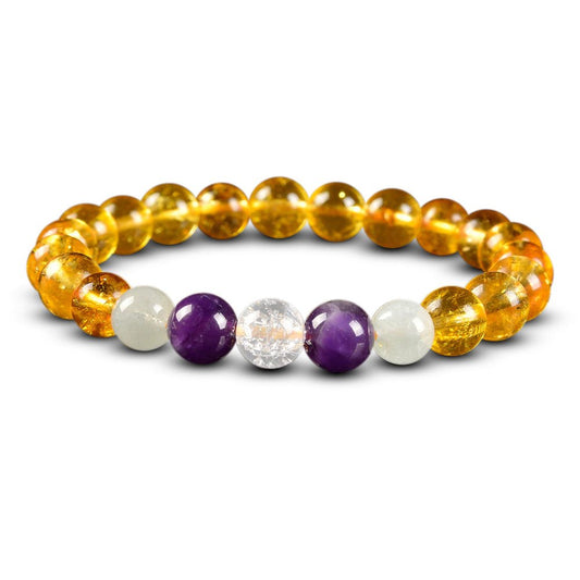 Natural Amethyst Citrine Stone of Wealth Bracelet