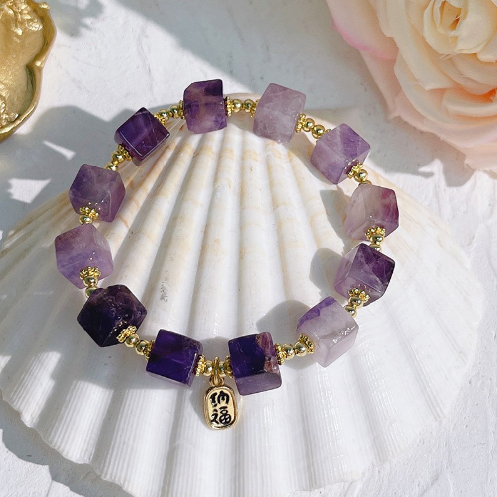 Natural Crystal Cube Bracelet