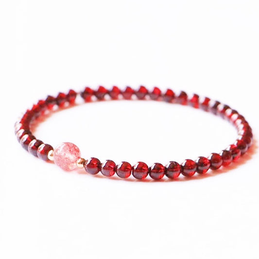 Natural Garnet Lucky Charm Healing Bracelet (Limited Edition)