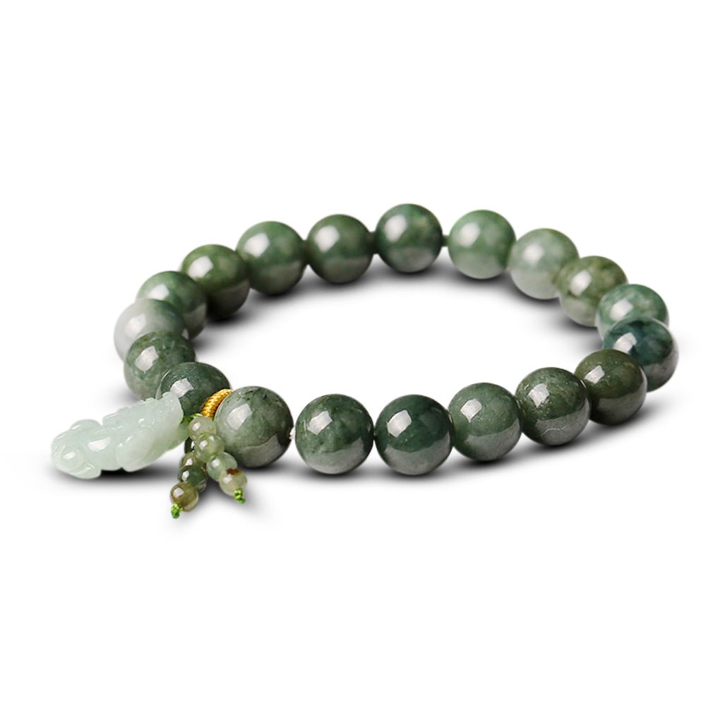 Natural Green Jade Fortune Pixiu Bracelet