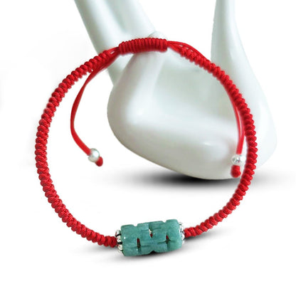 Natural Jade Companionship Luck Red String Bracelet