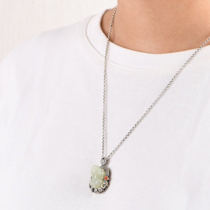 Natural Jade Pi Yao Prosperity Necklace