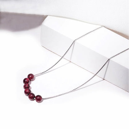 Natural Red Garnet Revitalization Clavicle Necklace