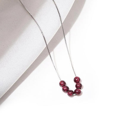 Natural Red Garnet Revitalization Clavicle Necklace