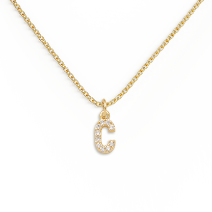 Pavé Uppercase Initial Necklace