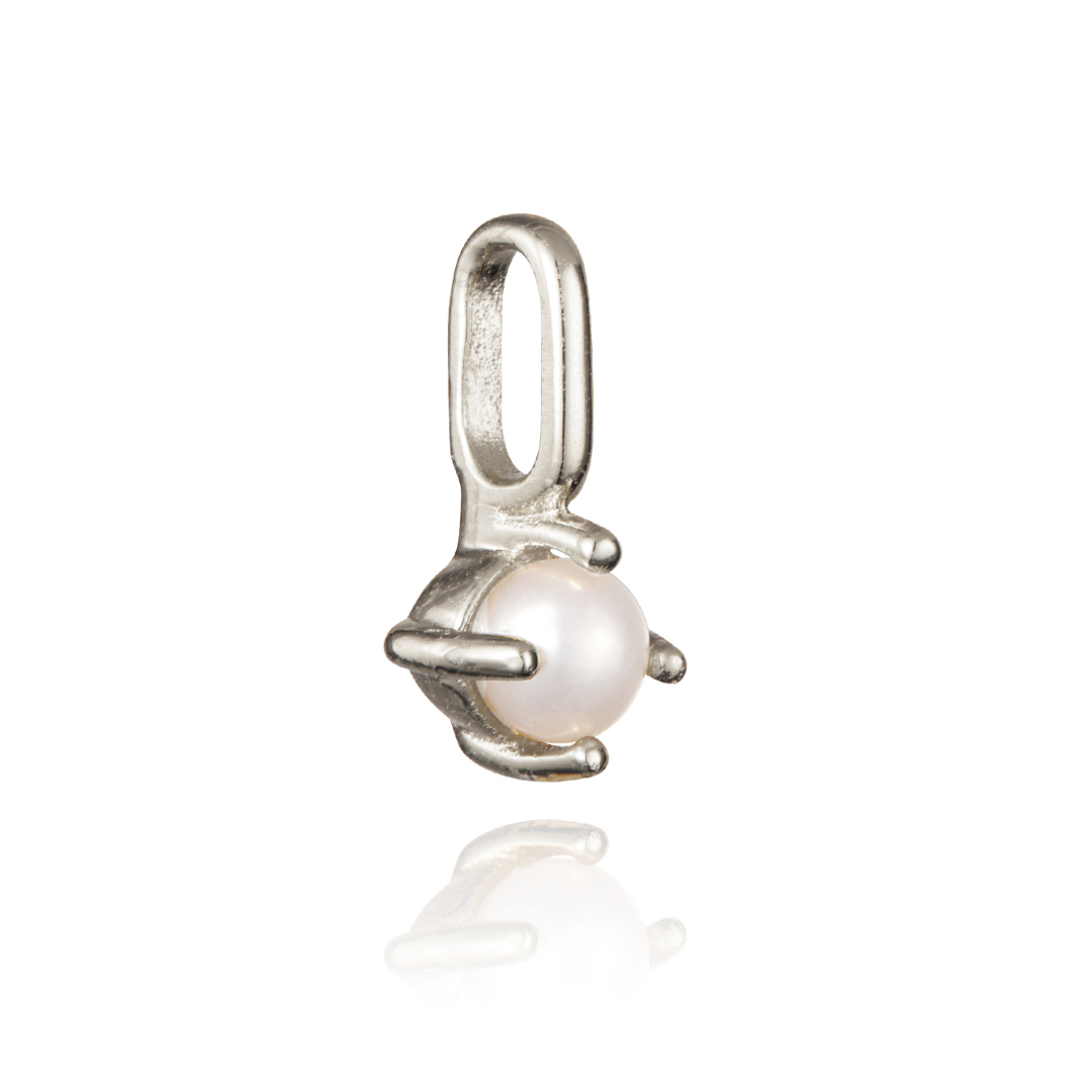 Charm individual de plata con piedra de nacimiento pequeña