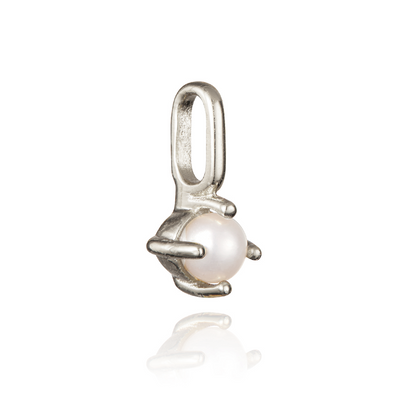 Charm individual de plata con piedra de nacimiento pequeña