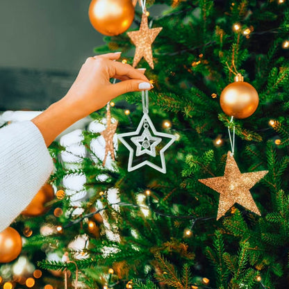 Personalized Christmas Double Star Photo Ornament