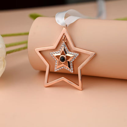 Personalized Christmas Double Star Photo Ornament