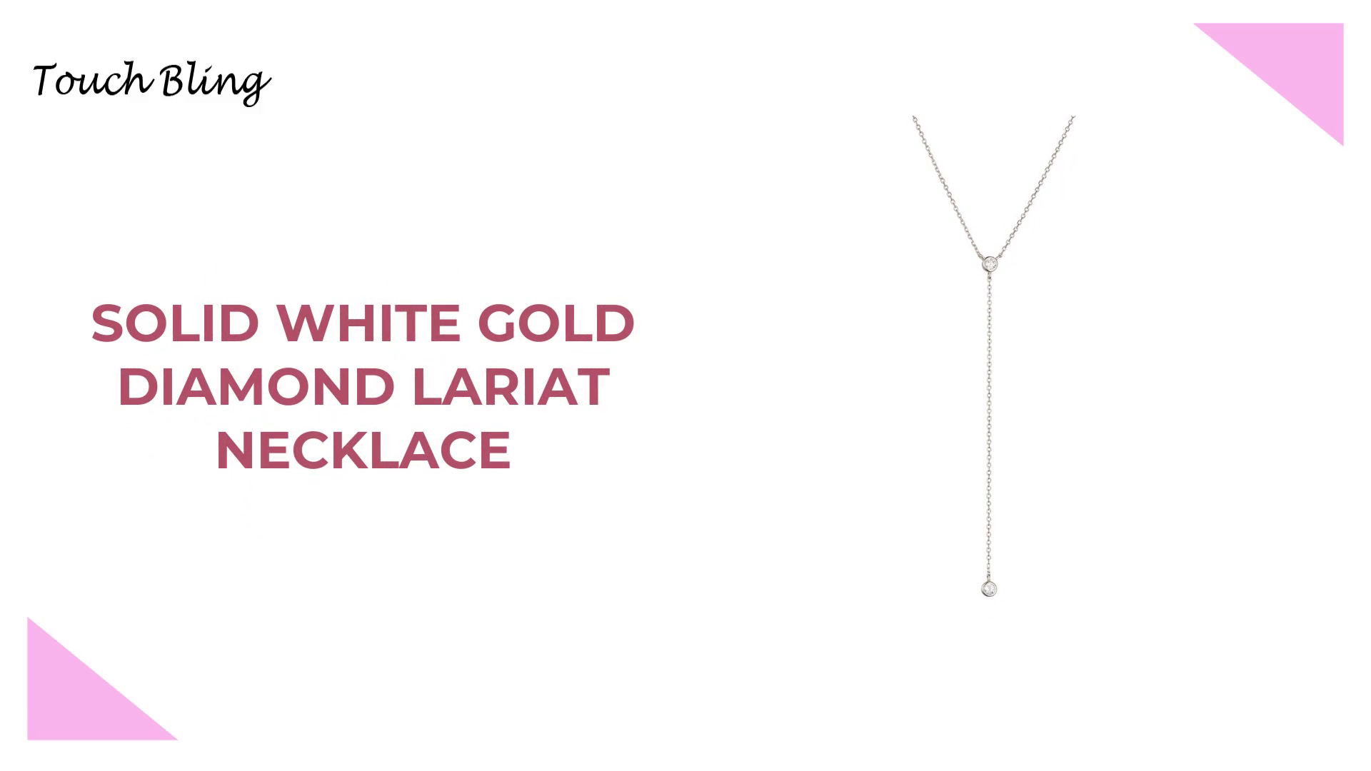 Solid White Gold Diamond Lariat Necklace by@Outfy