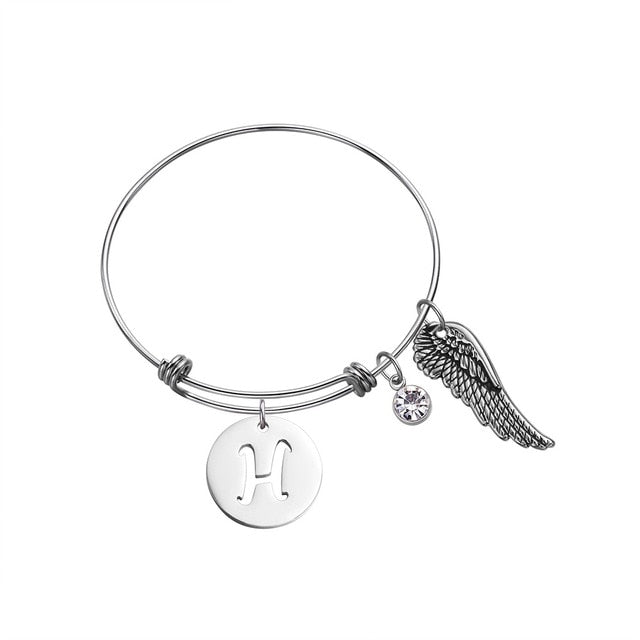 Personalisiertes Armband mit Schutzengelflügeln 