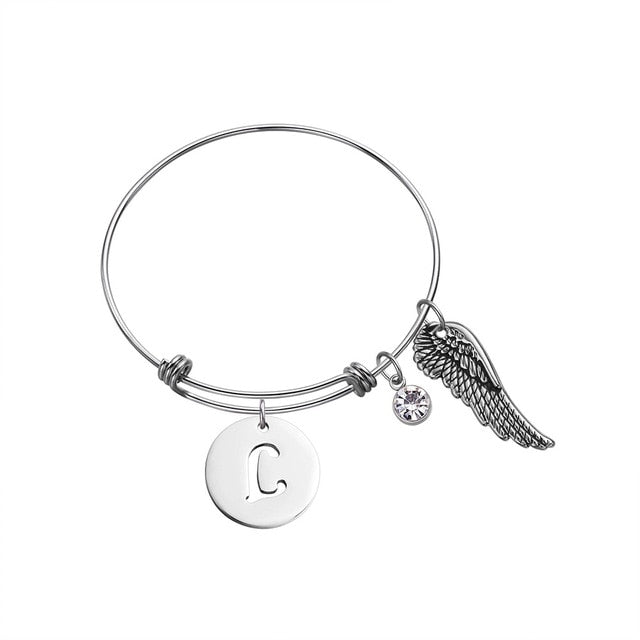 Personalisiertes Armband mit Schutzengelflügeln 