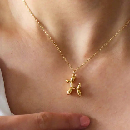 Puppy Balloon Twist Charm Necklace