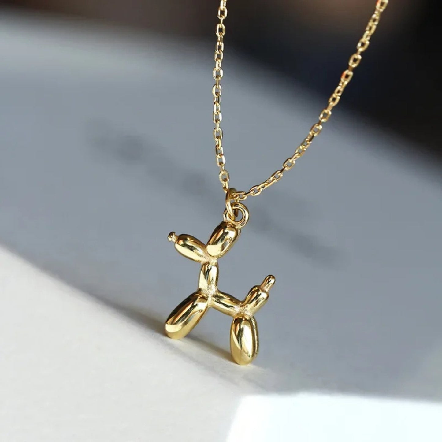 Puppy Balloon Twist Charm Necklace
