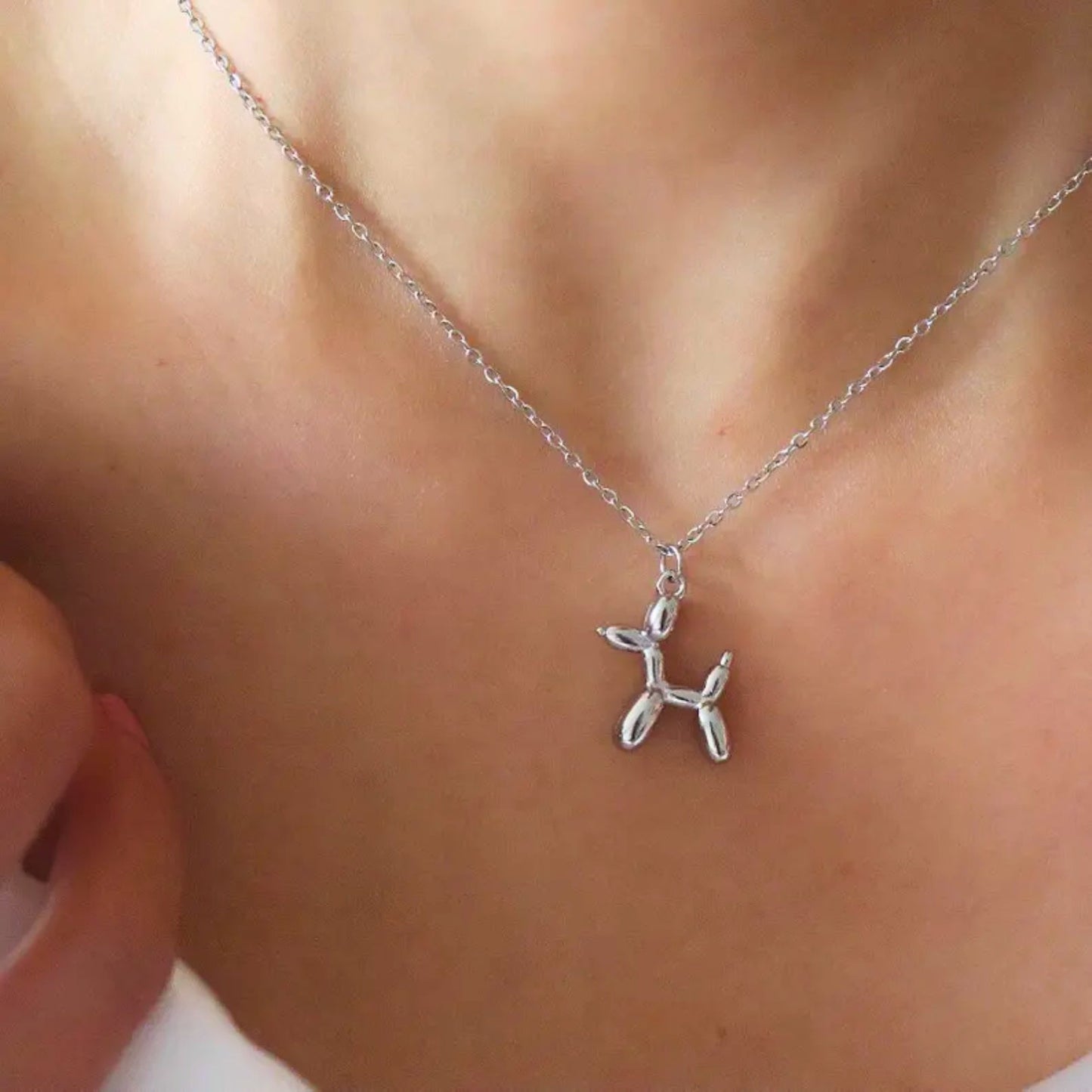 Puppy Balloon Twist Charm Necklace