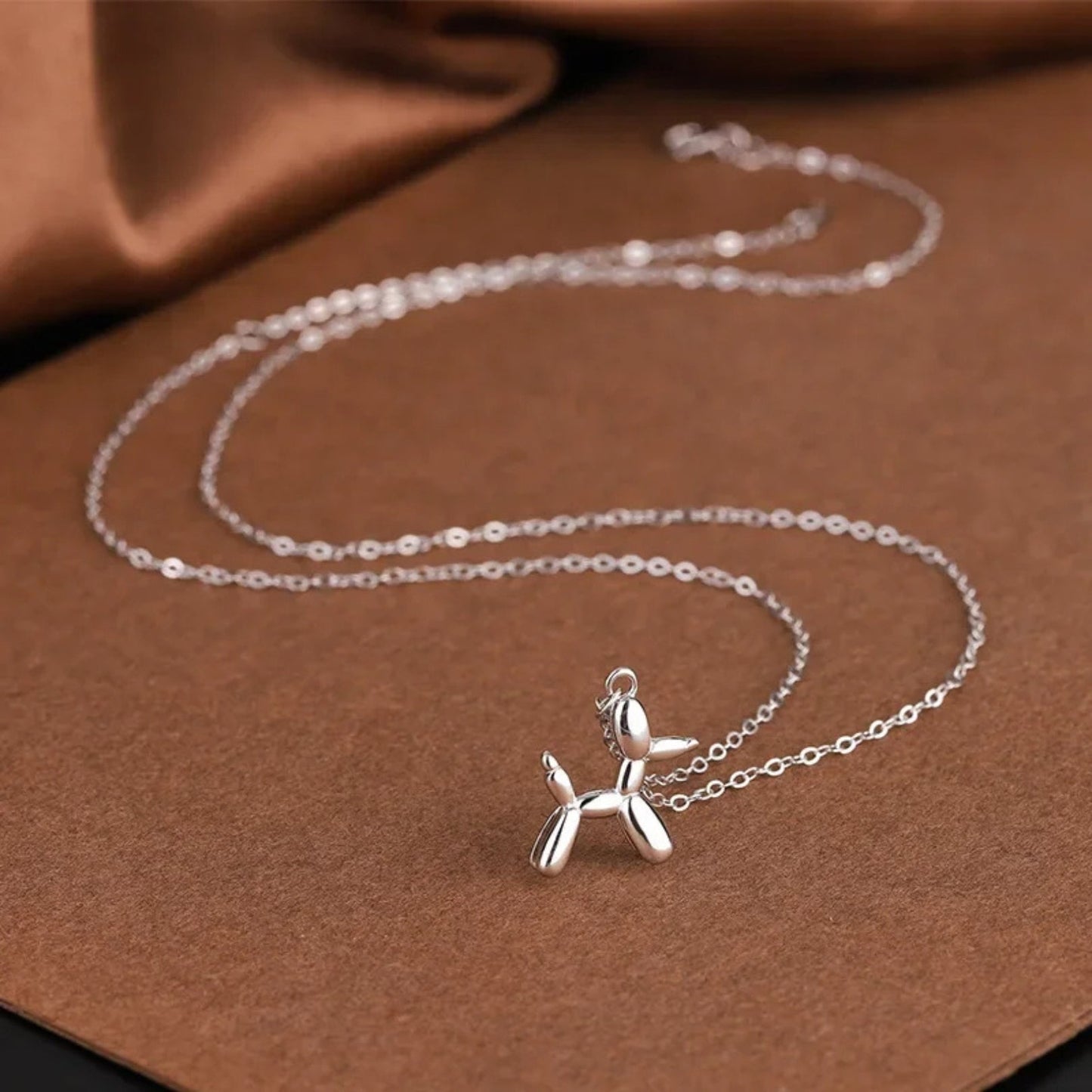 Puppy Balloon Twist Charm Necklace