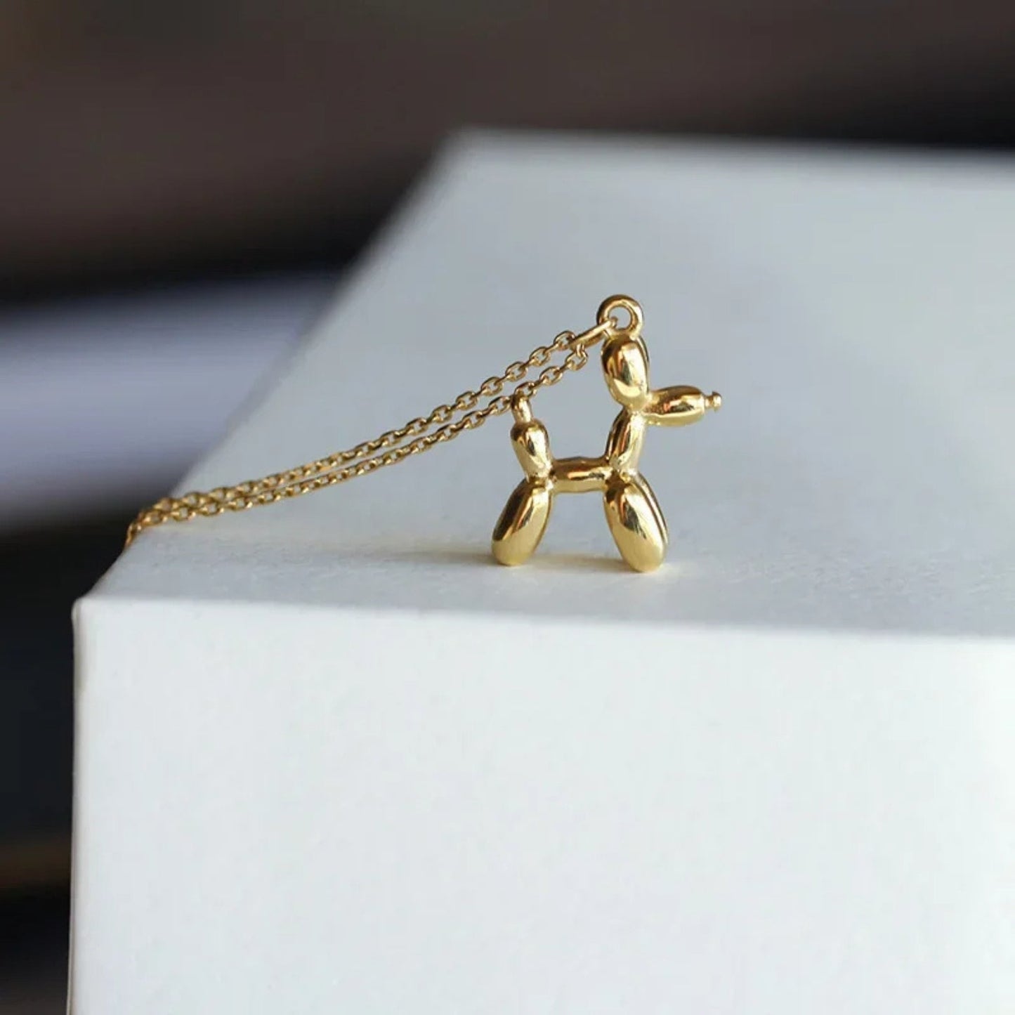 Puppy Balloon Twist Charm Necklace