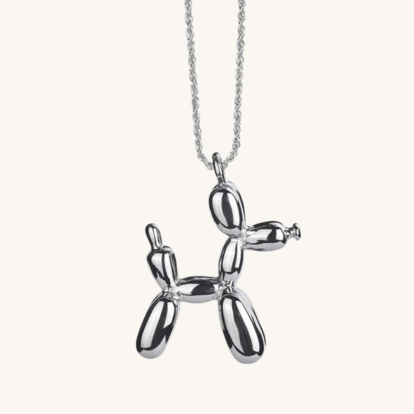 Puppy Balloon Twist Charm Necklace