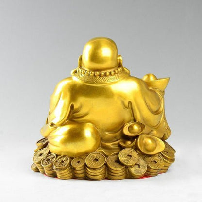 Pure Copper Laughing Buddha Auspicious Ornament