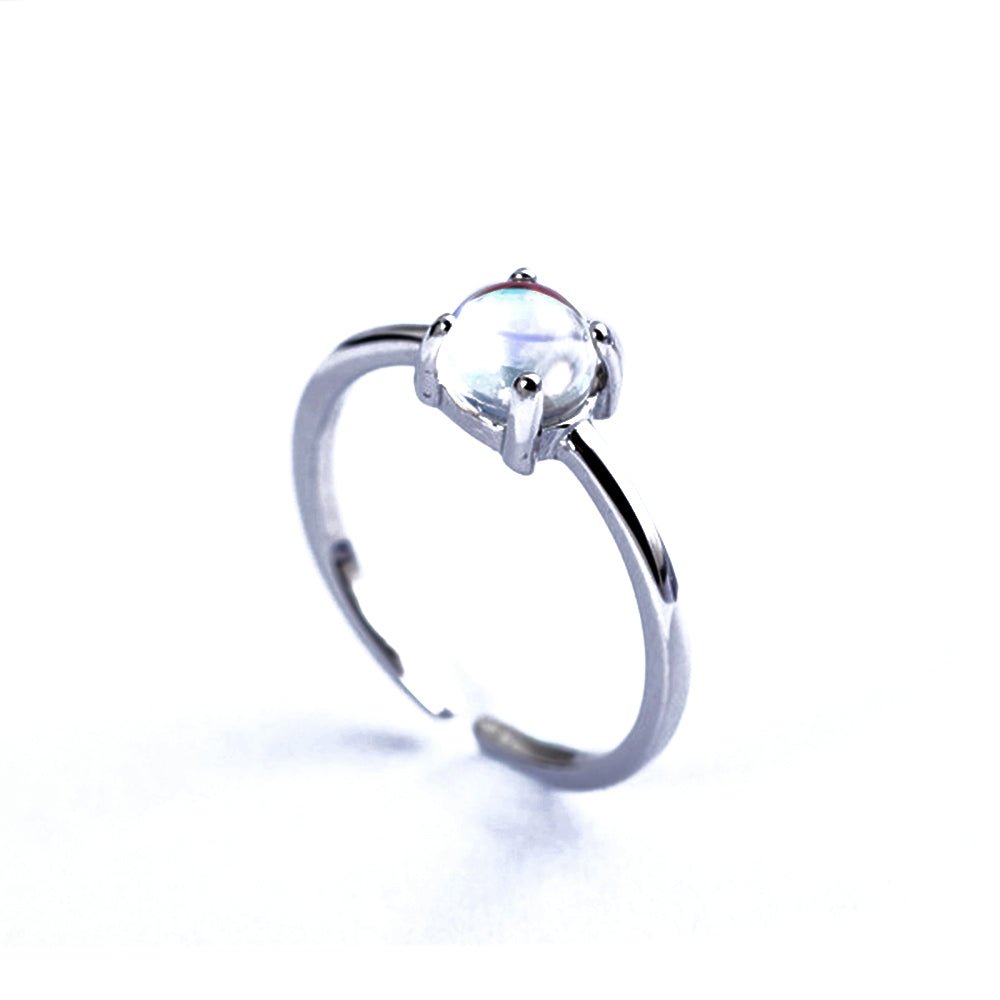 Pure Silver Natural Moonstone Ring