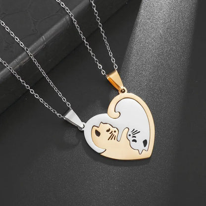 Purrfect Love Hugging Cats Necklace