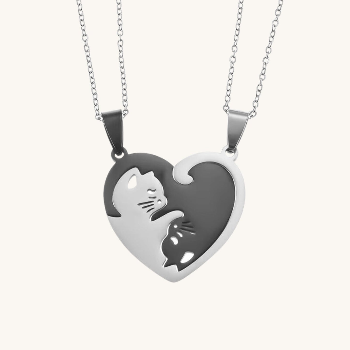 Purrfect Love Hugging Cats Necklace