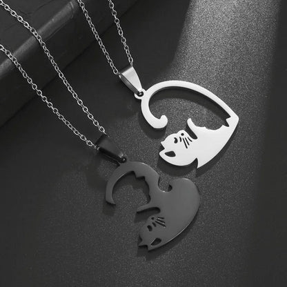 Purrfect Love Hugging Cats Necklace