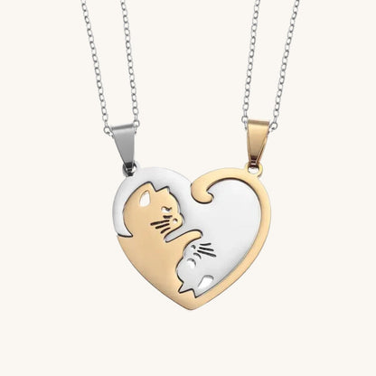 Purrfect Love Hugging Cats Necklace