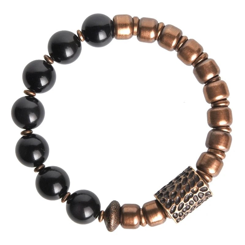 Rainbow Eye Obsidian Brass Bracelet