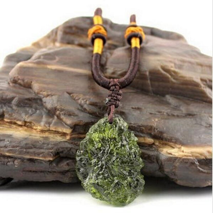 Raw Moldavite Healing Pendant