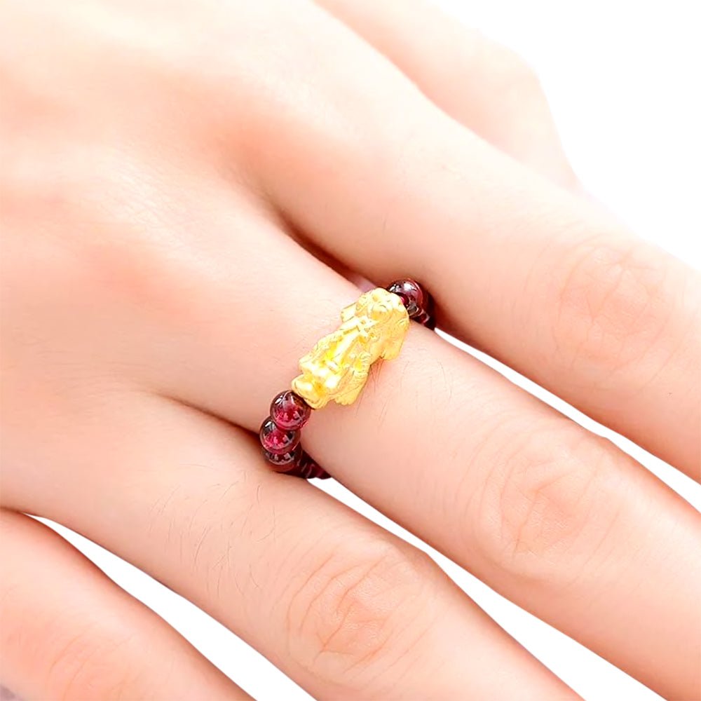 Red Garnet Pixiu Fortune Ring
