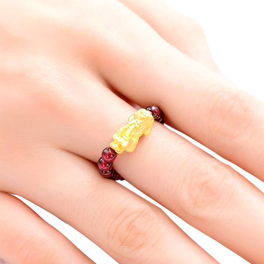 Red Garnet Pixiu Fortune Ring