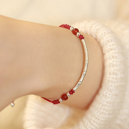 Red Rope Bamboo Bracelet