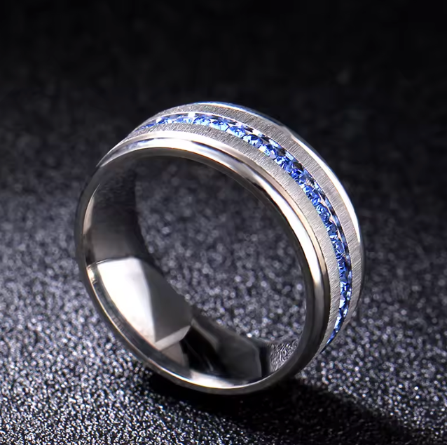 Spiritual Steel Ring With Healing Zircon