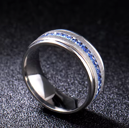 Spiritual Steel Ring With Healing Zircon