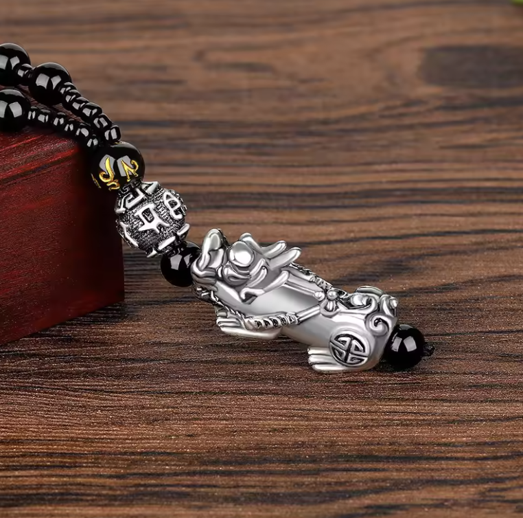 Pixiu Vintage Silver Pendant Necklace