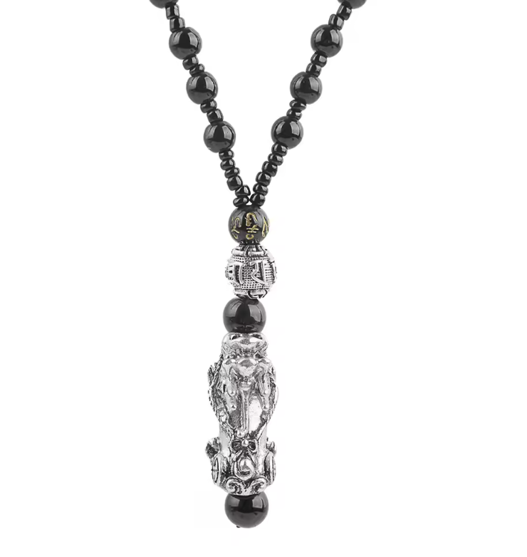 Pixiu Vintage Silver Pendant Necklace