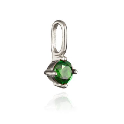 Charm individual de plata con piedra de nacimiento pequeña