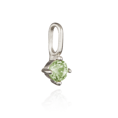 Charm individual de plata con piedra de nacimiento pequeña