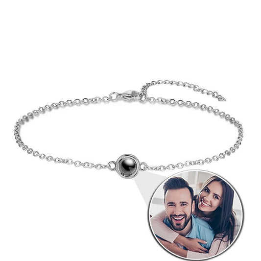 Sisters Matching Photo Projection Dainty Bracelet