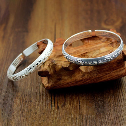 Six Words Mantra Buddhist Couple Bangle