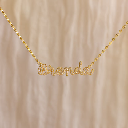 Collar con nombre en escritura pavé Dream